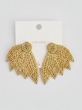 Golden Wings Beaded Earrings
